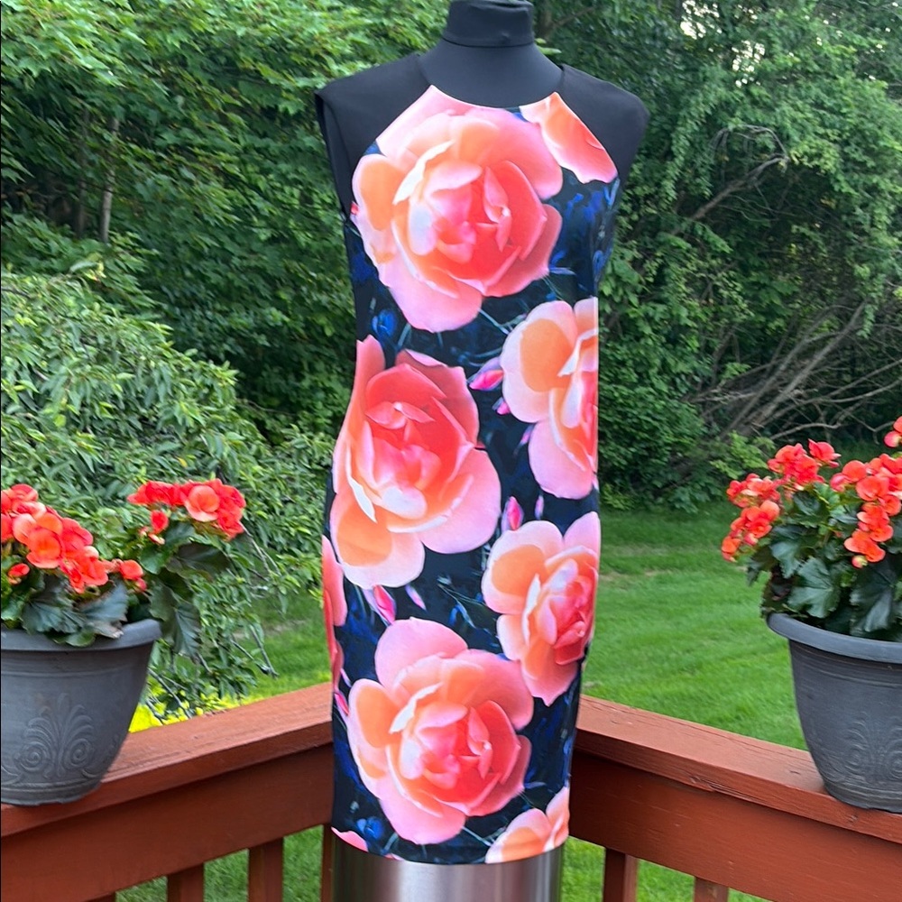 Calvin Klein Collection Orange and Blue  Sheath Dress-NWOT-Excellent Condition